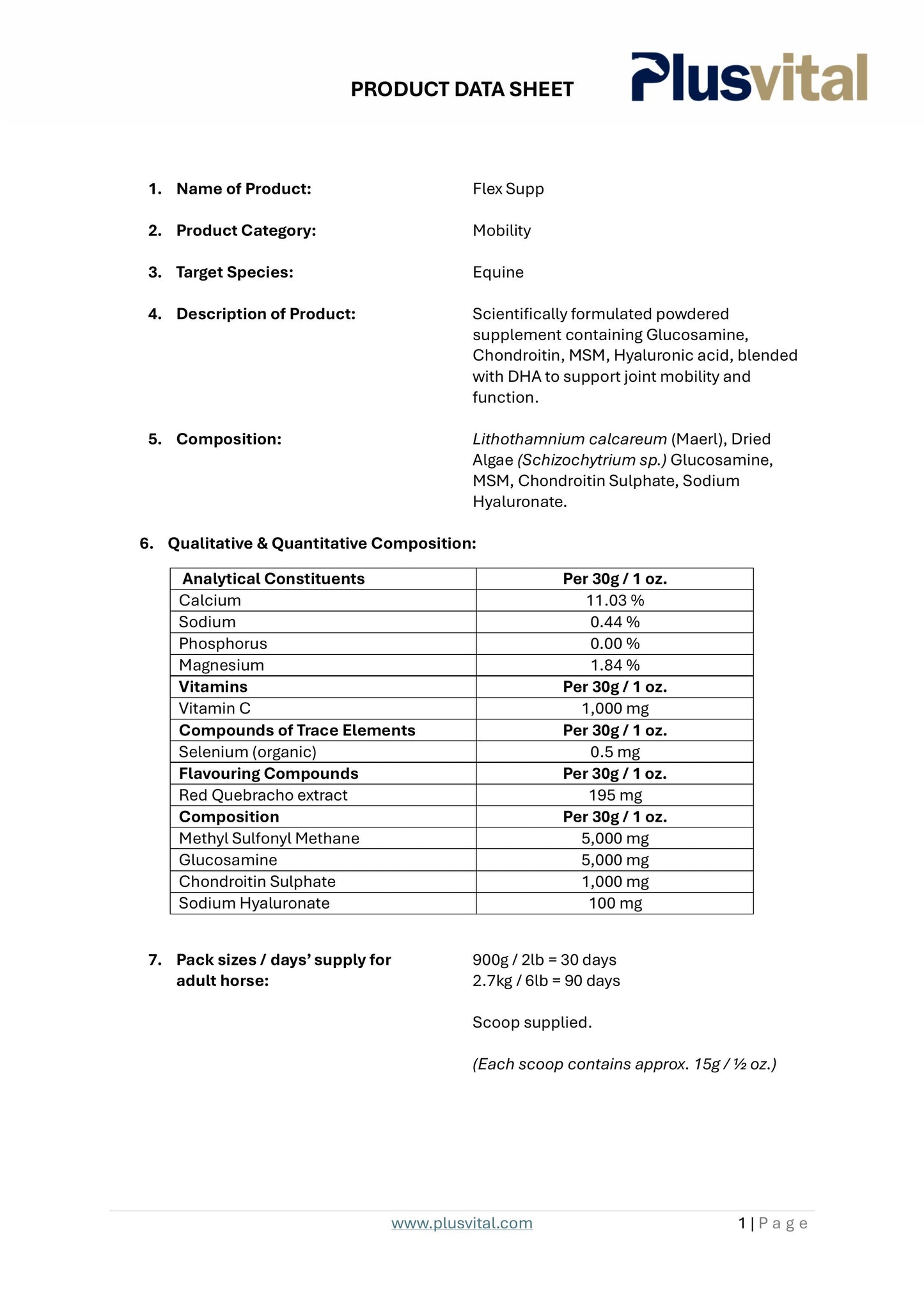 PLUS VITAL Flex Supp - Napredna podpora gibljivosti in zdravju sklepov 900g